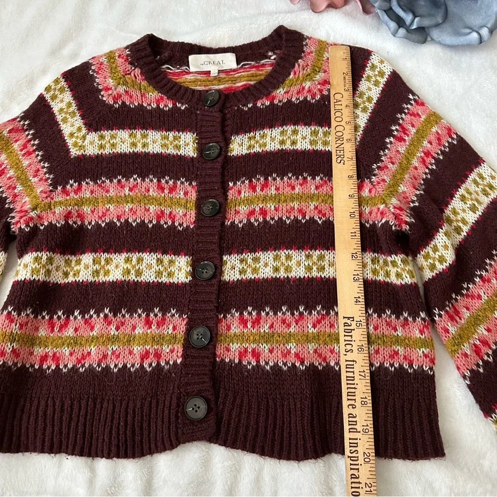 The Great. The Loom Cardigan Sweater Rosehip Medium - Picture 10 of 15